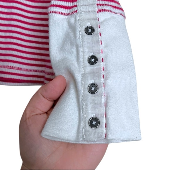 Sundance Joyful Striped Thermal Waffle Crewneck Cuff Long Sleeve Top Medium - Picture 5 of 7